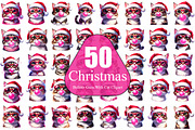 Christmas Cat Bubble Gum Clipart, an Animal Illustration by taramija (Thumbnail 1 of 11)
