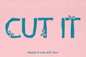 Cut It! Playful & Cute Cutout Font