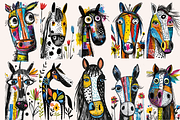 Doodle Cartoon Horses, an Animal Illustration by PrintHaven Designs (Thumbnail 5 of 9)