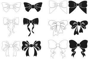 Ribbon Bows Set 3 Procreate Brush