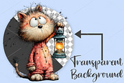 Whimsical Summer Cats Clipart Bundle, an Illustration by Canvas Craft (Thumbnail 3 of 7)