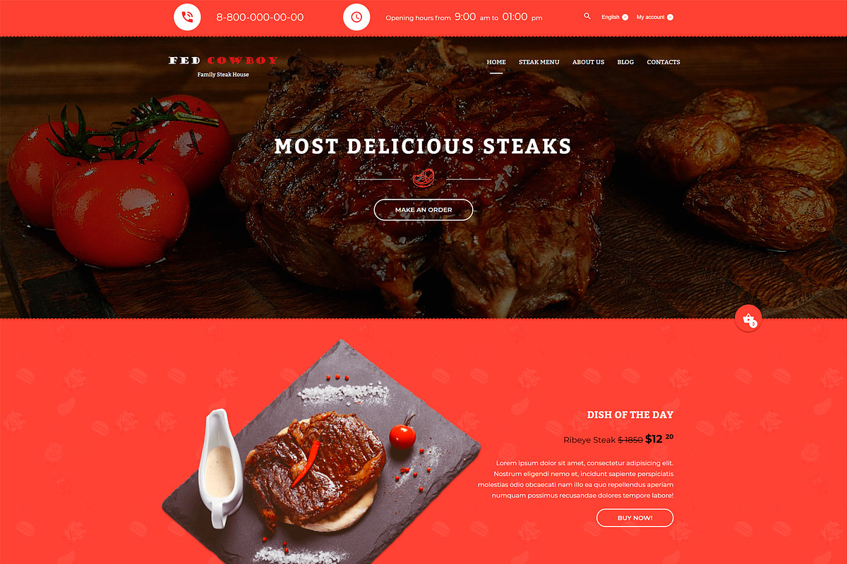 Steak House — HTML5 Template, a HTML Template by NetGon_Tech's Shop