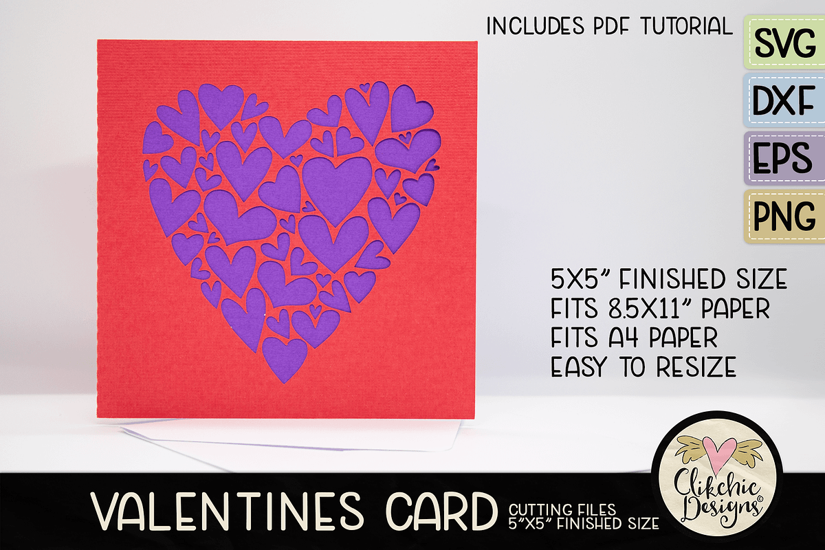 Heart SVG Card Cut File, an Invitation Template by Clikchic Designs (Photo 3 of 6)