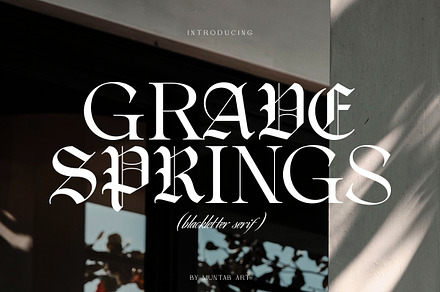 Grave Springs | Modern Blackletter, a Blackletter Font by Muntab_Art