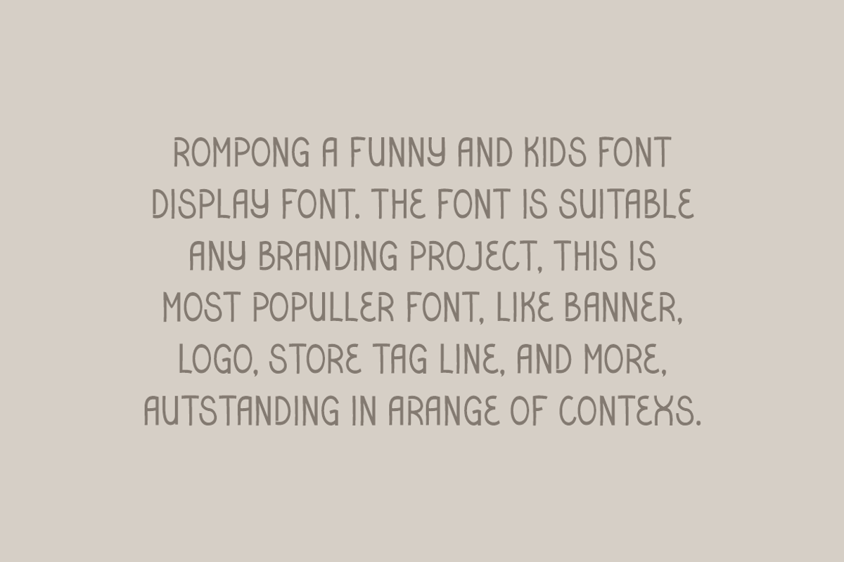 Rompong - Funny Font, a Sans Serif Font by Iqsiart Studio (Photo 4 of 6)