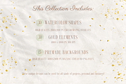 Watercolor Shapes and Gold Overlays, a Decorative Illustration by Minky Moo Creations (Thumbnail 20 of 21)