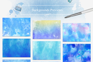 30 Winter Watercolor Backgrounds