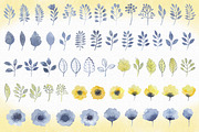 Watercolor set of yellow and indigo, an Illustration by BrushArtDesigns (Thumbnail 2 of 6)