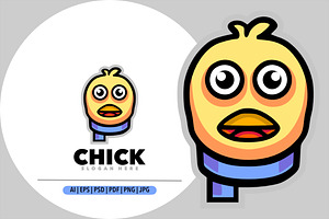 Chick head mascot logo, a Design Template by Bayuktx