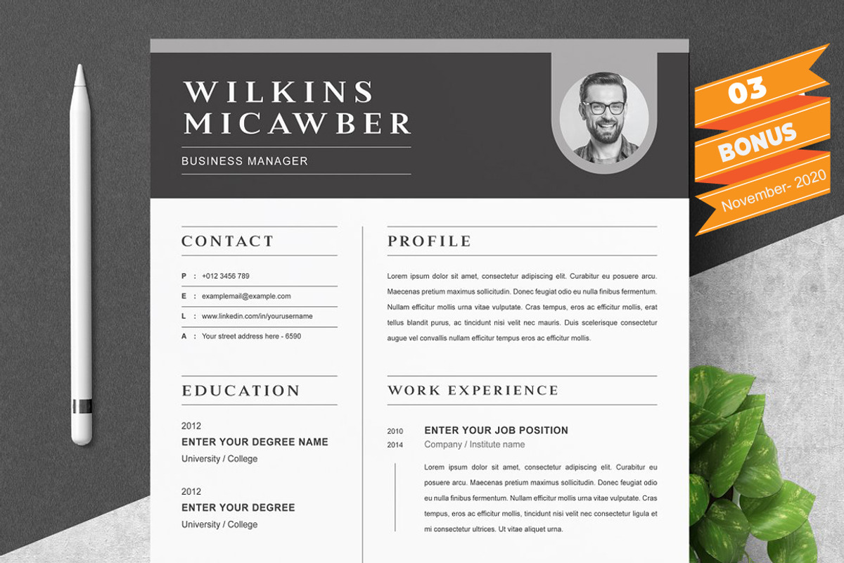Resume/CV Bundle | 200+ for $29, a Resume Template by ResumeInventor (Photo 144 of 207)