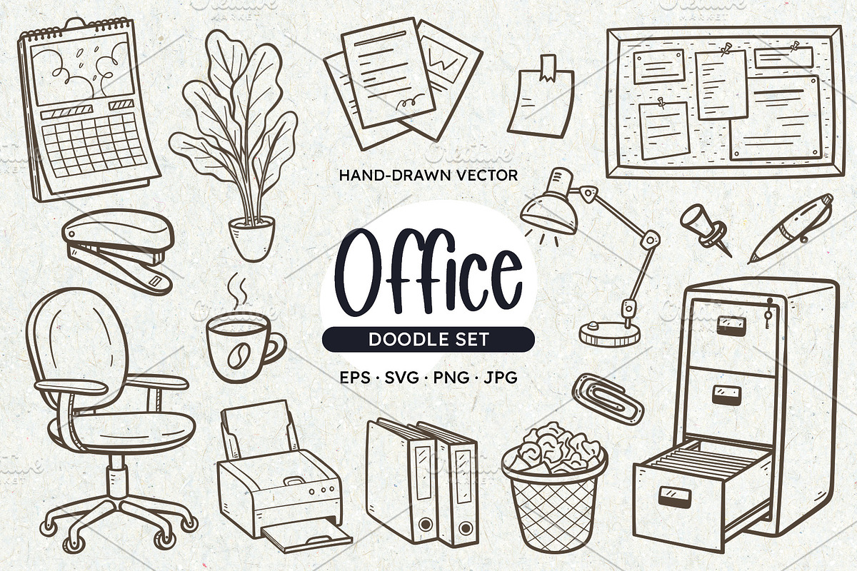 Office Doodle Background, an Object Illustration by insemar (Photo 1 of 4)