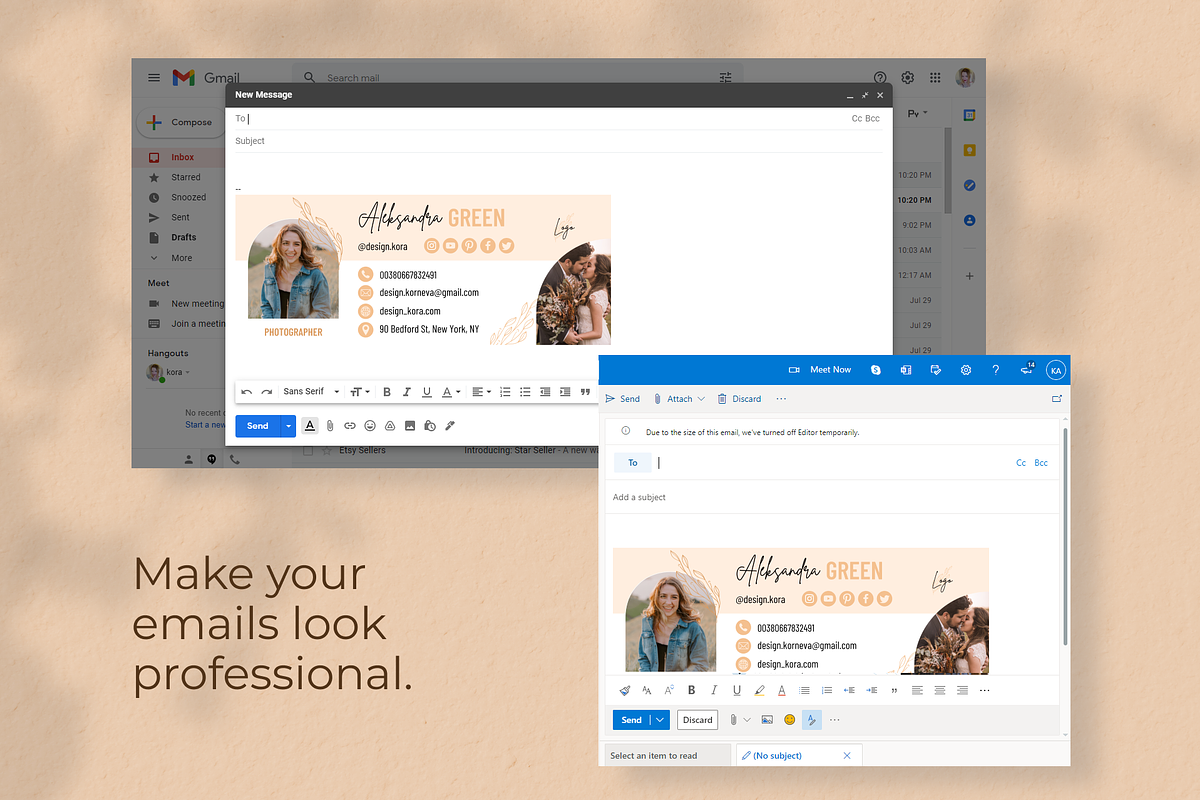 Email signature template, an Email Template by DesignKora (Photo 3 of 5)
