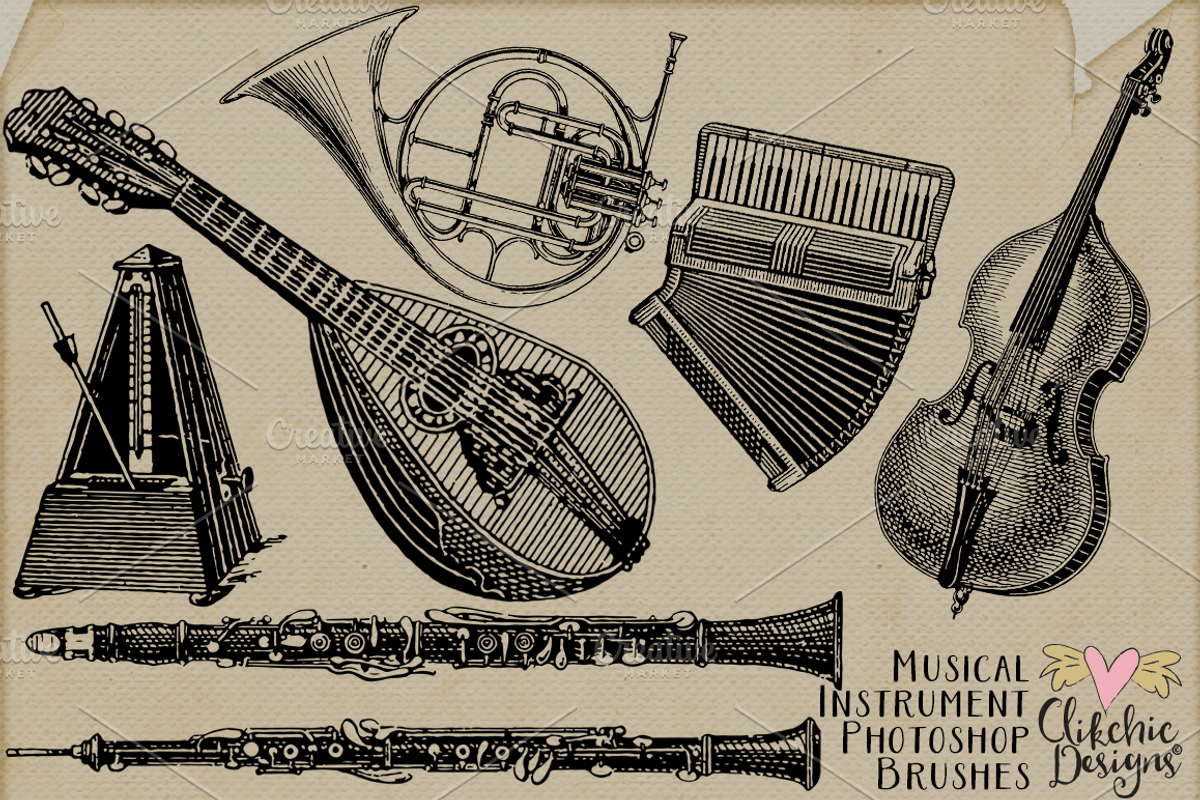 Music Instruments Photoshop Brushes preview 8