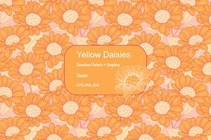 Yellow Daisies Seamless Pattern