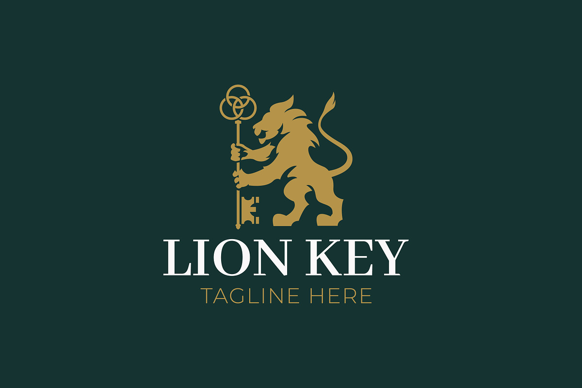 Illustration Abstract Lion Key Logo, a Branding & Logo Template by Signatoro (Photo 2 of 3)