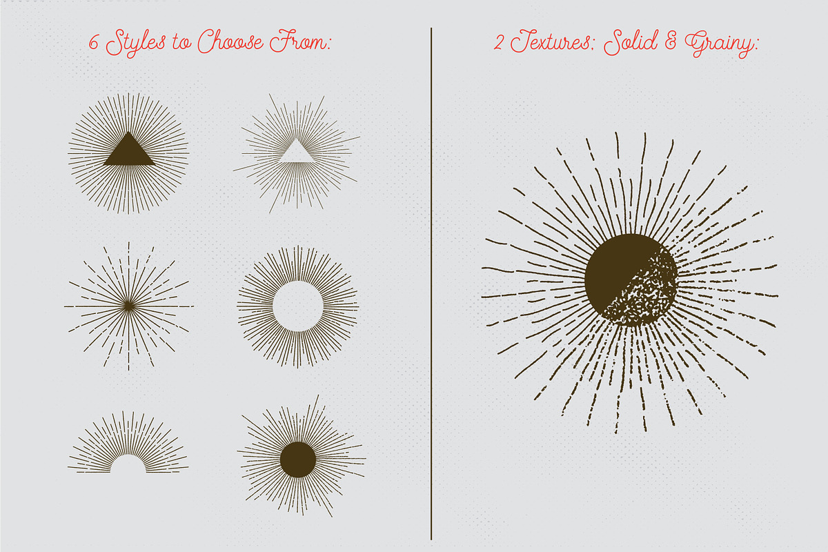 Vintage Vector Light Rays, an Illustration by cloverandcrow (Photo 2 of 4)