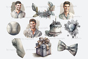Mans Birthday PNG Files, a Person Illustration by GlamArtZhanna (Thumbnail 3 of 5)