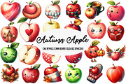 Watercolor Autumn Apple Clipart, an Illustration by Daily.Designs (Thumbnail 1 of 5)