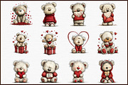 Whimsical Valentine Teddy Bear Clipa, an Illustration by Sublimation Artist (Thumbnail 3 of 6)