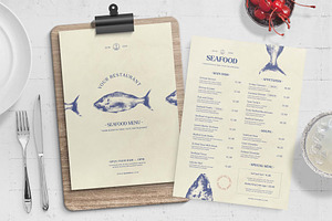 Rustic Seafood Menu Template, a Flyer Template by BrandPacks