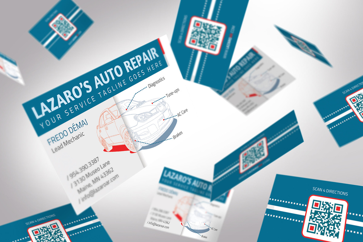 Auto Repair Shop Business Card, a Business Card Template by Godserv Designs (Photo 11 of 11)