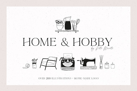 Home & Hobby | Line Logo kit, a Branding & Logo Template by Kate Macate