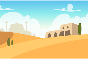 East desert. vector landscape with, an Object Illustration by Onyx