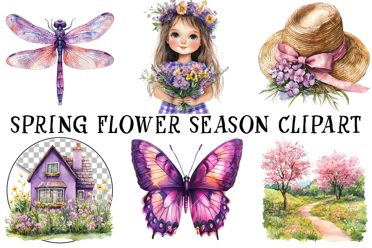 Spring Flower Season Clipart, an Illustration by OK Design (Photo 6 of 6)