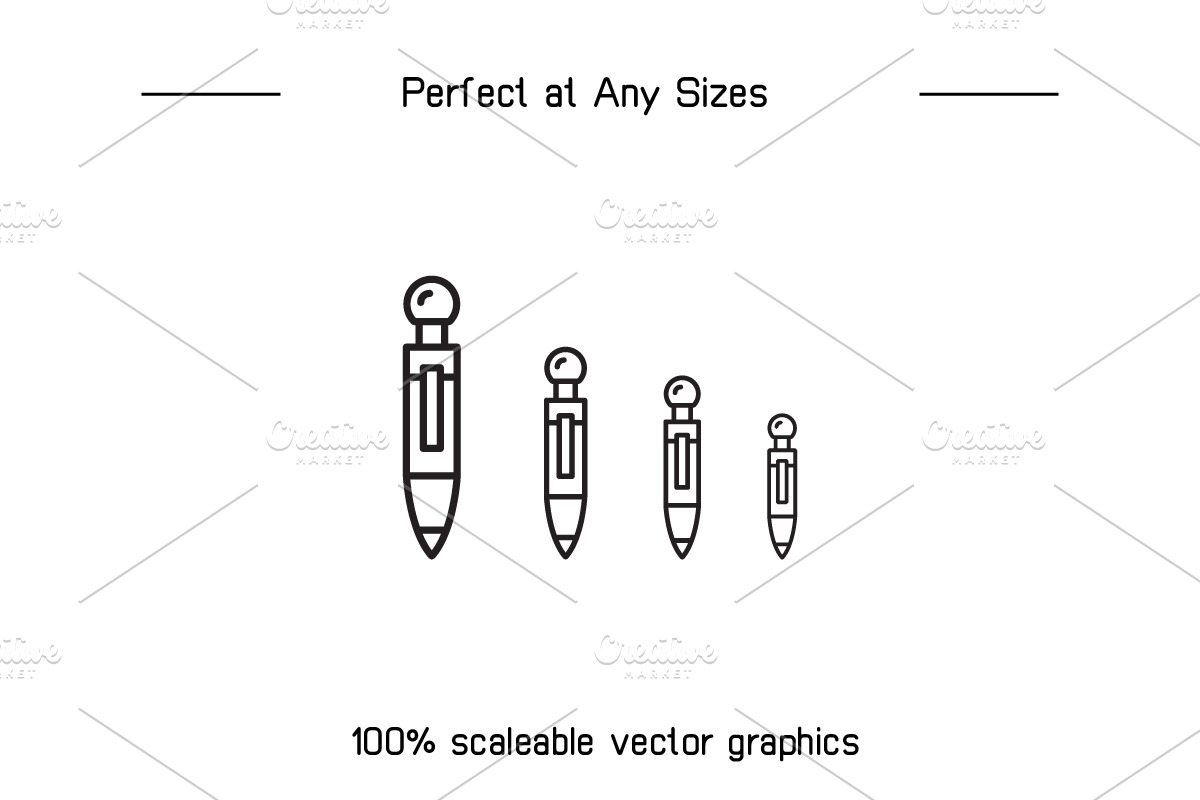 Pen and Pencil Line Icons, an Outline Icon by Designfour (Photo 7 of 7)