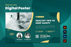Healthy Tips Digital Poster, a Templates & Theme by Rahardi Creative