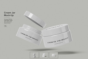 Cream Jar Mockup, a Packaging Mockup by Pexelcorner