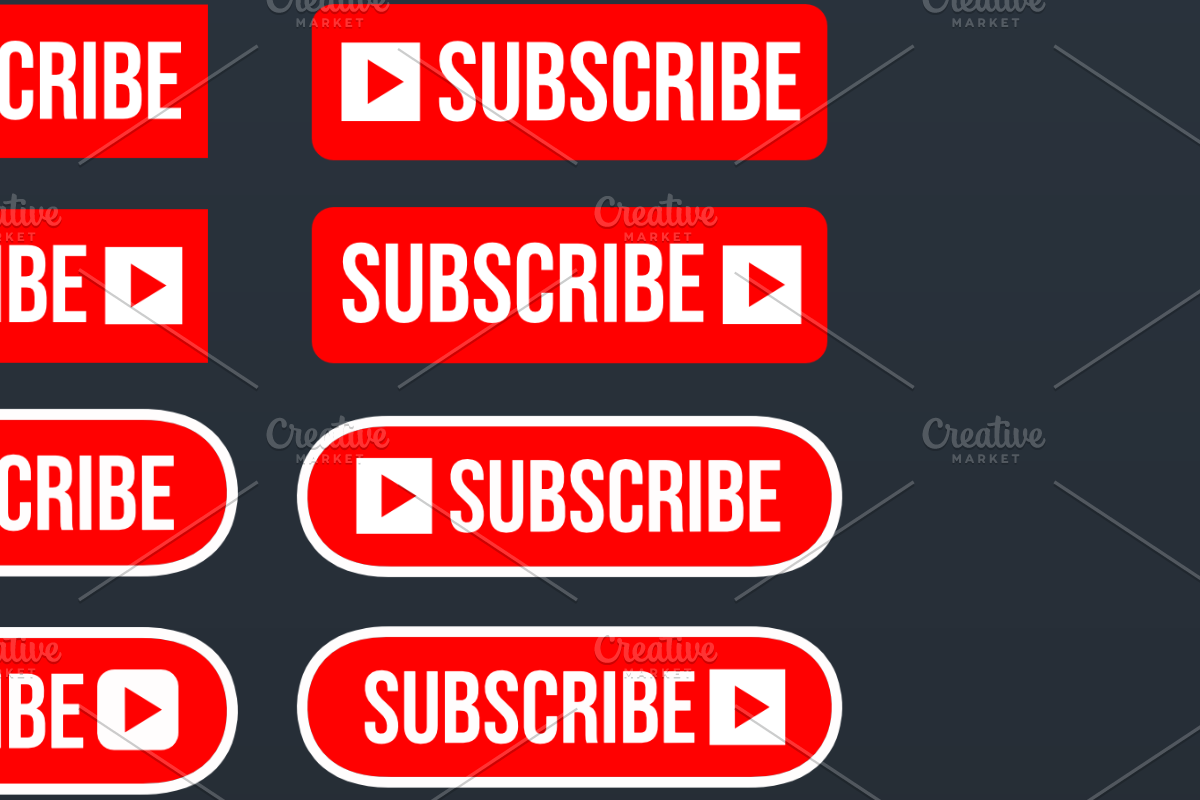 YouTube Subscribe Button Icon Bundle, a Graphic by Vaughn Studios (Photo 3 of 6)