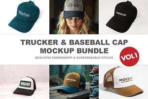 Trucker & Baseball Cap Mockups Vol.1
