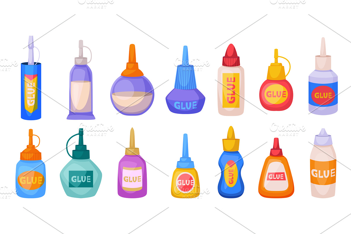 Glue. Plastic containers for office, an Object Illustration by Onyx