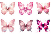 Pink Butterfly Clipart, an Illustration by Designking (Thumbnail 3 of 5)
