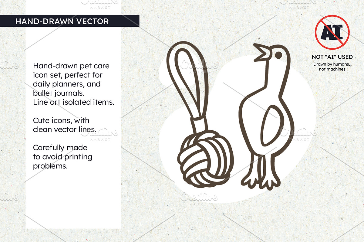 Hand Drawn Pet Care Icons SVG, an Outline Icon by insemar (Photo 2 of 4)