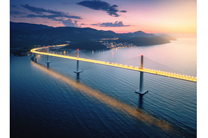 Aerial view of modern Peljesac, an Architecture Photo by den-belitsky