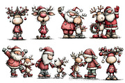 Funny Christmas Santa & Reindeer, an Illustration by Designworld (Thumbnail 4 of 7)