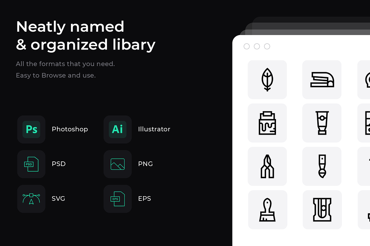 50 Creative tools icons, an Outline Icon by Wencory (Photo 1 of 2)