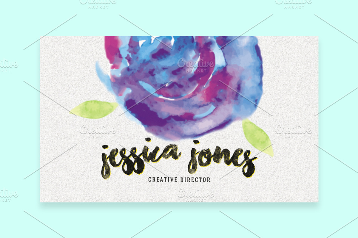 Watercolor Creative Business Card, a Business Card Template by land art (Photo 8 of 10)