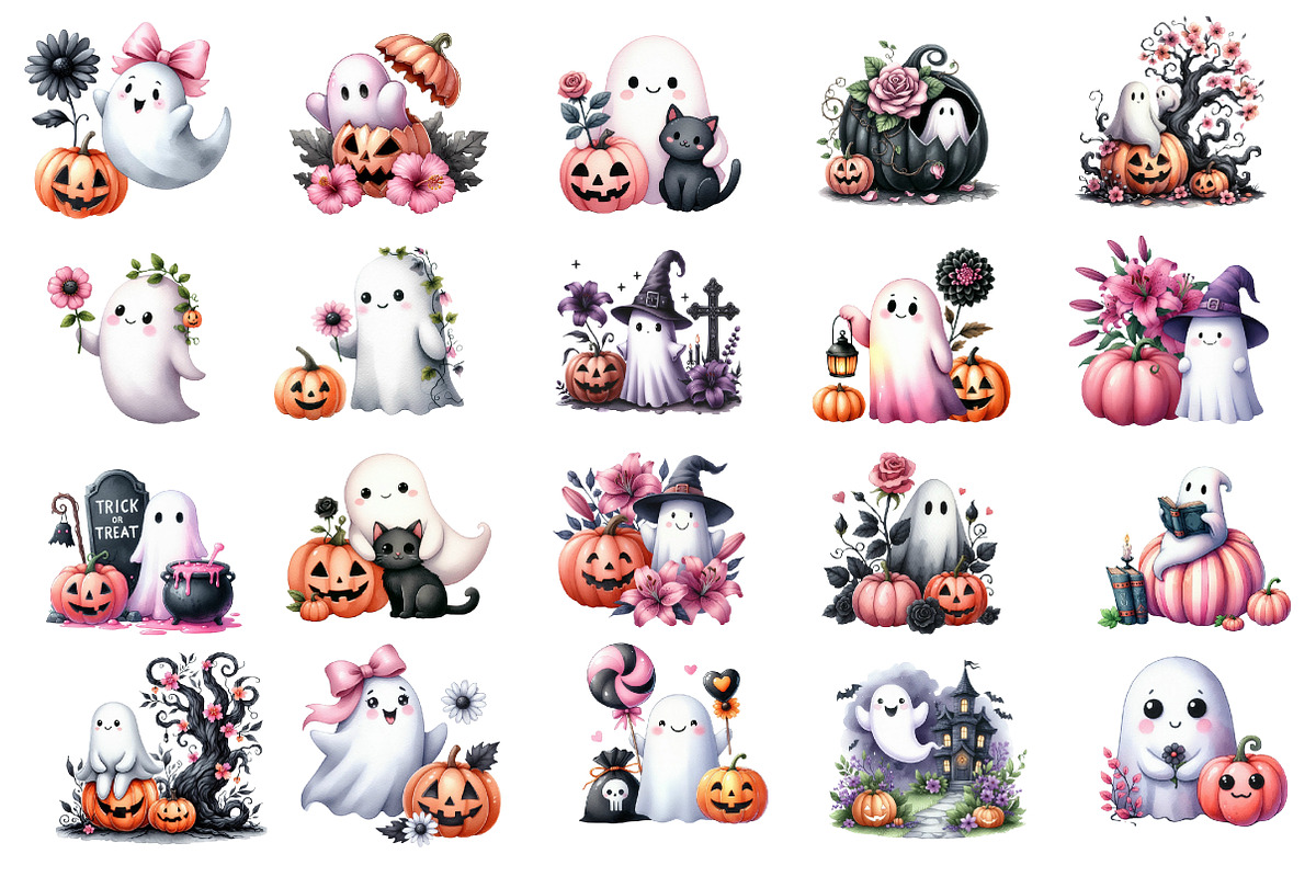 Halloween Ghost PNG Clipart, an Illustration by Designworld (Photo 3 of 5)