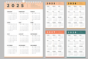Calendar Set For 2025 To 2028 Years, a Stationery Template by ContestDesign (Thumbnail 1 of 3)
