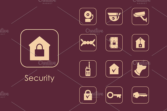 Set Of Security Simple Icons