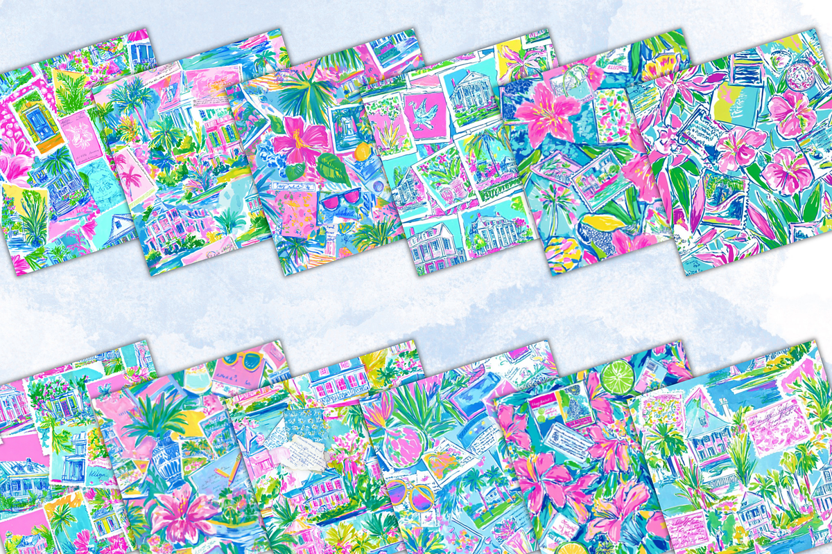 Preppy Tropical Postcard Print, a Pattern Graphic by Paper & Pattern Studio (Photo 2 of 9)