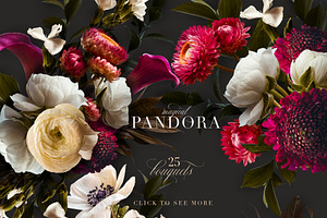 Pandora Moody Floral Clip Art Set