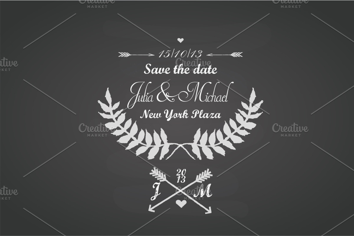 Wedding chalkboard template, an Invitation Template by SmartDesign