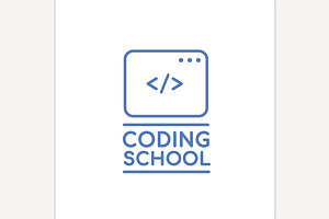 Children coding school branding idea