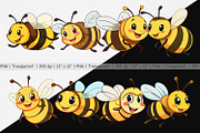 Smiling Bee Clipart, a Graphic by Artnoy (Thumbnail 2 of 5)