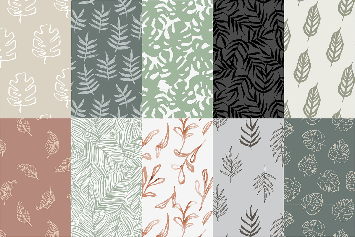 Leaves patterns collection, a Pattern Graphic by Magnia (Photo 5 of 7)