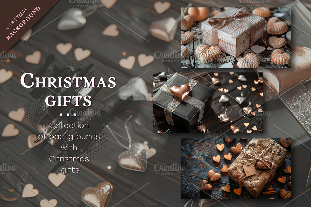 Christmas gifts. Background., a Decorative Illustration by KENO Mascots (Photo 1 of 5)